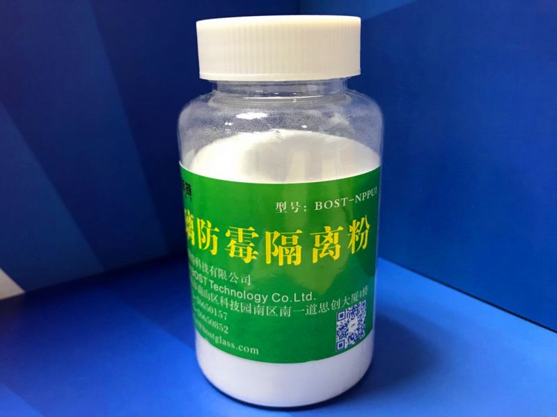 Glass anti-stain interleaving powders